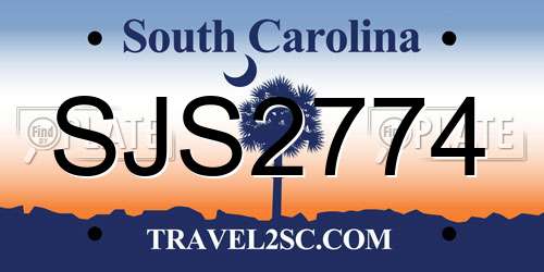 SJS2774 South Carolina License Plate
