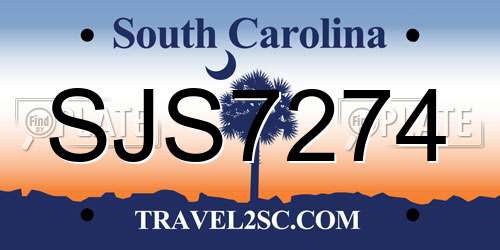 SJS7274 South Carolina License Plate