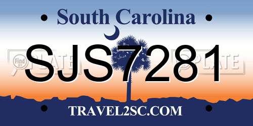 SJS7281 South Carolina License Plate