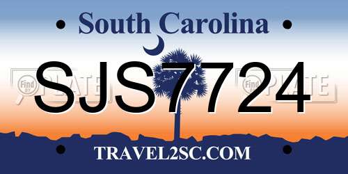 SJS7724 South Carolina License Plate