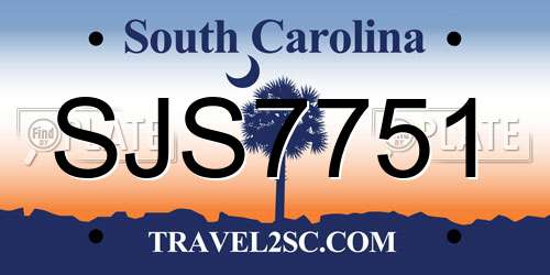 SJS7751 South Carolina License Plate