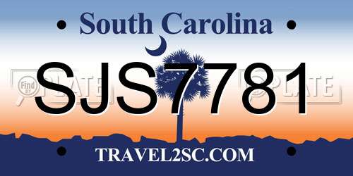 SJS7781 South Carolina License Plate