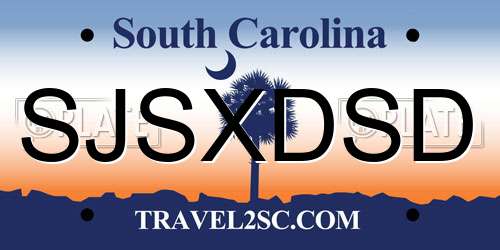 SJSXDSD South Carolina License Plate