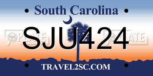 SJU424 South Carolina License Plate
