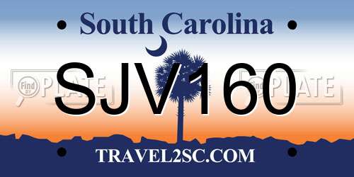 SJV160 South Carolina License Plate