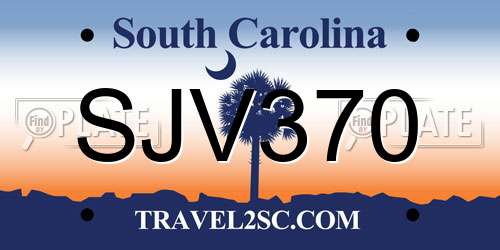 SJV370 South Carolina License Plate