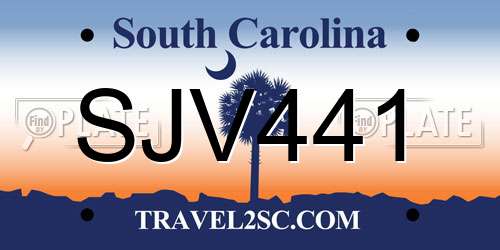 SJV441 South Carolina License Plate