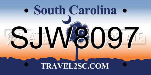 SJW8097 South Carolina License Plate