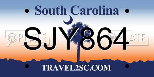 SJY864 South Carolina License Plate