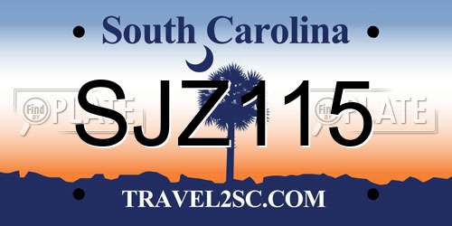 SJZ115 South Carolina License Plate
