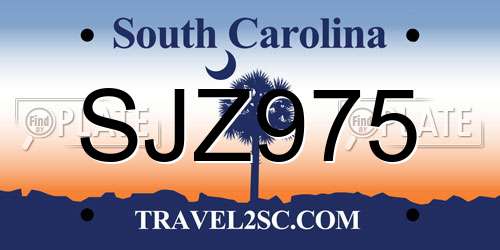 SJZ975 South Carolina License Plate