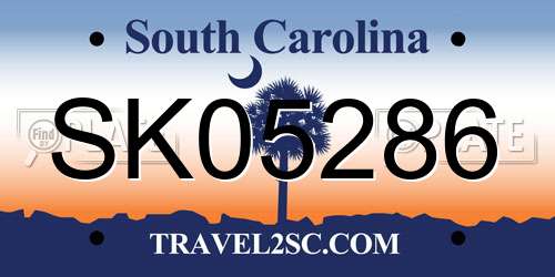 SK05286 South Carolina License Plate