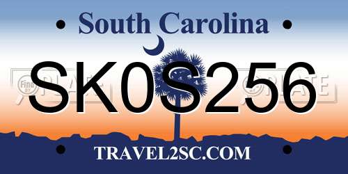 SK0S256 South Carolina License Plate