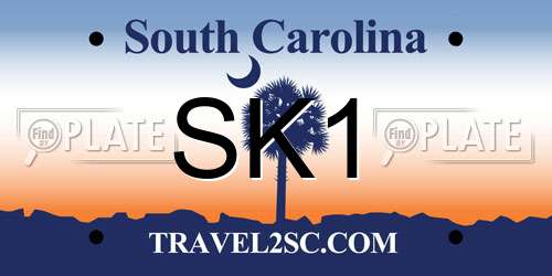 SK1 South Carolina License Plate