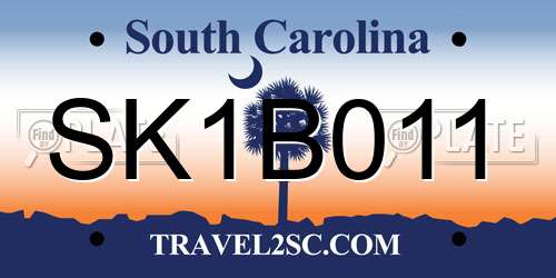 SK1B011 South Carolina License Plate