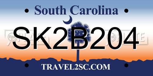 SK2B204 South Carolina License Plate