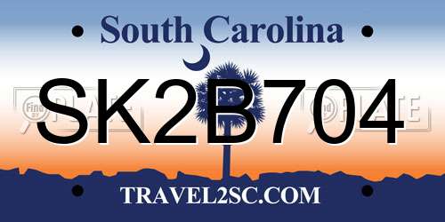 SK2B704 South Carolina License Plate