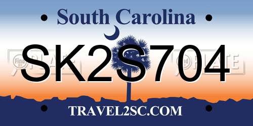 SK2S704 South Carolina License Plate