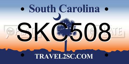 SKC508 South Carolina License Plate