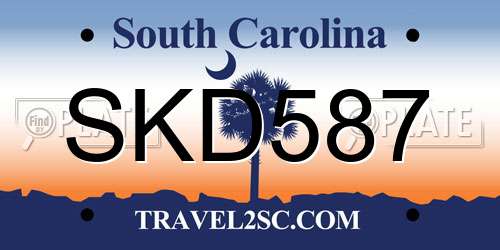 SKD587 South Carolina License Plate