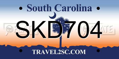SKD704 South Carolina License Plate