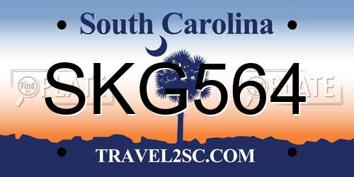 SKG564 South Carolina License Plate