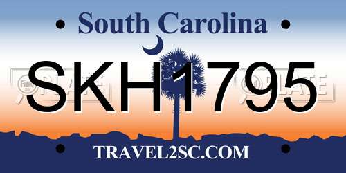 SKH1795 South Carolina License Plate