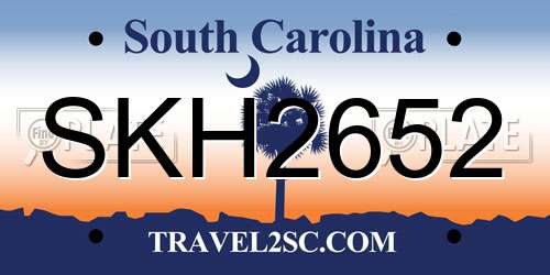 SKH2652 South Carolina License Plate