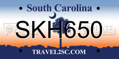 SKH650 South Carolina License Plate