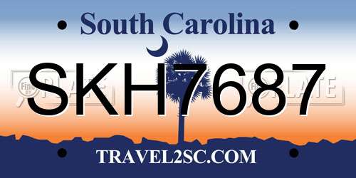 SKH7687 South Carolina License Plate