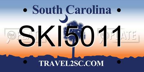 SKI5011 South Carolina License Plate