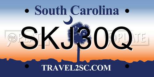 SKJ30Q South Carolina License Plate