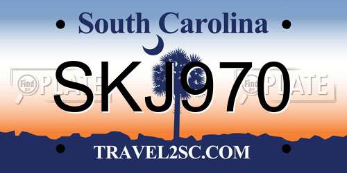 SKJ970 South Carolina License Plate