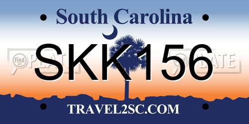 SKK156 South Carolina License Plate