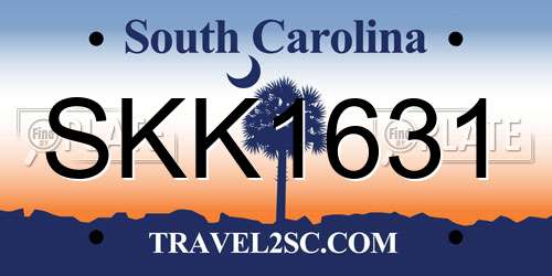 SKK1631 South Carolina License Plate