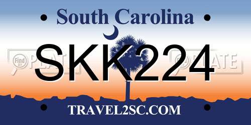 SKK224 South Carolina License Plate