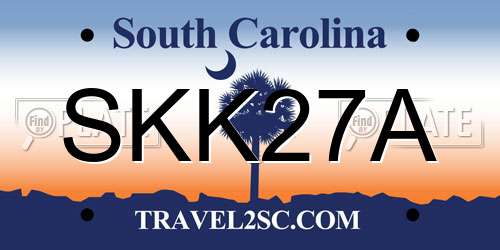 SKK27A South Carolina License Plate