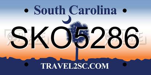 SKO5286 South Carolina License Plate