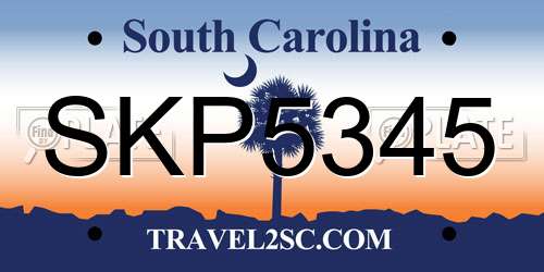 SKP5345 South Carolina License Plate