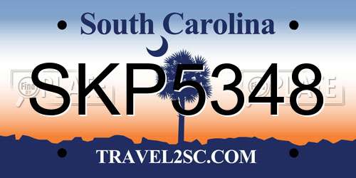 SKP5348 South Carolina License Plate