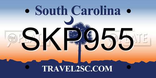 SKP955 South Carolina License Plate