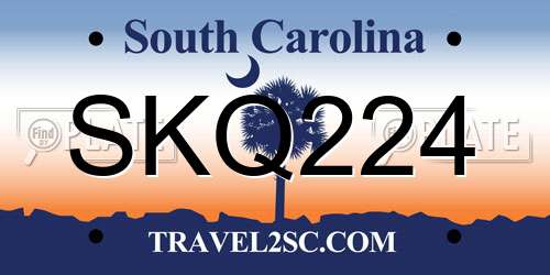 SKQ224 South Carolina License Plate
