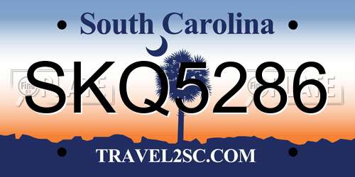 SKQ5286 South Carolina License Plate
