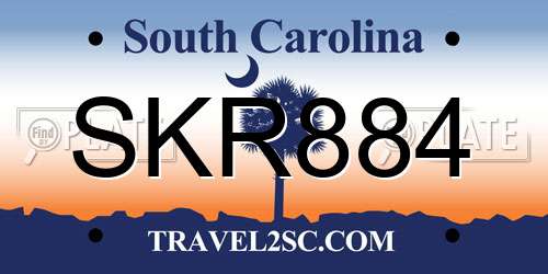 SKR884 South Carolina License Plate