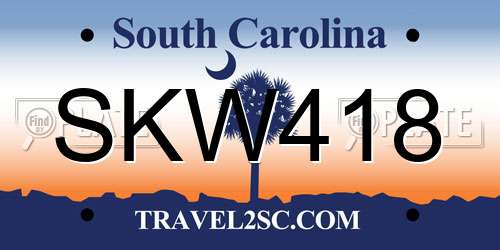 SKW418 South Carolina License Plate