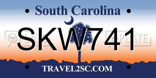 SKW741 South Carolina License Plate