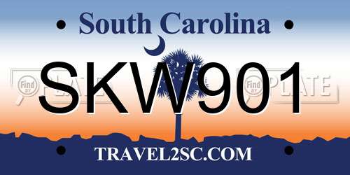 SKW901 South Carolina License Plate