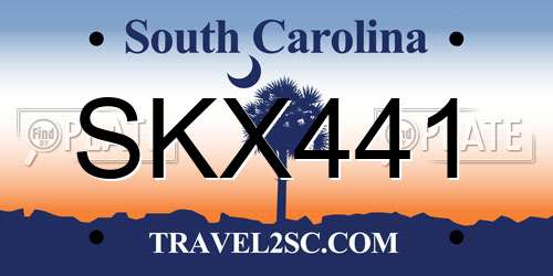 SKX441 South Carolina License Plate