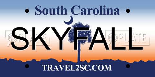 SKYFALL South Carolina License Plate