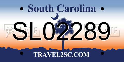 SL02289 South Carolina License Plate